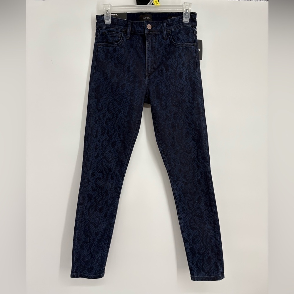 NWT‎ Joe's Jeans Python/ Snake Indigo Charlie High Rise Skinny Ankle Jeans - Picture 4 of 10